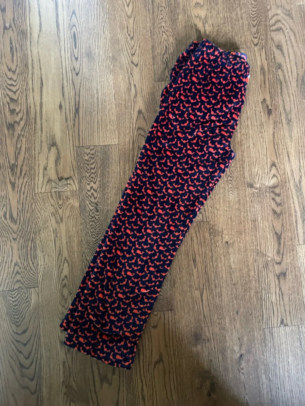 Vineyard Vines - Kids Black and Orange Bat Print Lounge Pants - Size 18/XL